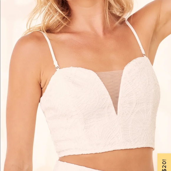 Lulu’s Perfect Plus One White Lace High-low Two-piece Dress - Picture 4 of 9